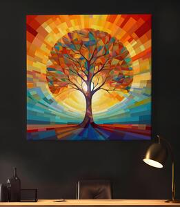 Obraz na plátně - Strom života geometrie FeelHappy.cz Velikost obrazu: 40 x 40 cm