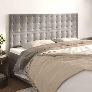Čelo postele světle šedé 180x5x118/128 cm sametové 3116826