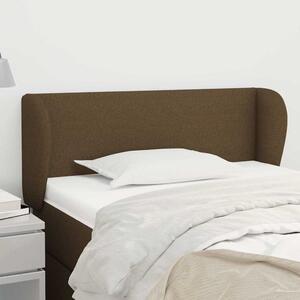 Čelo postele typu ušák tmavě hnědé 103x23x78/88 cm textil 3116857