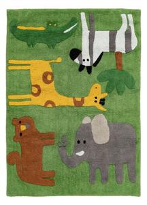 Zelený pratelný bavlněný dětský koberec 100x135 cm Animals – Ixia