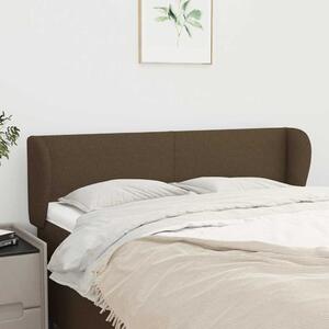 Čelo postele typu ušák tmavě hnědé 147x23x78/88 cm textil 3116865