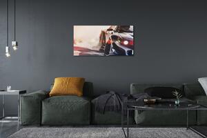 Obrazy na plátně Černé auto light 100x50 cm