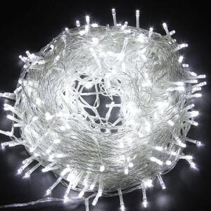 LED světelný řetěz vnitřní - 18m, studená bílá, 180 diod, transparentní kabel Studená bílá