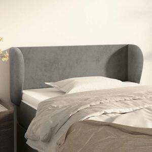 Čelo postele typu ušák světle šedé 83x23x78/88 cm samet 3116894