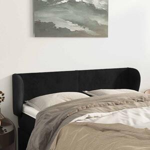 Čelo postele typu ušák černé 147x23x78/88 cm samet 3116914