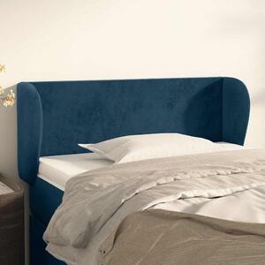 Čelo postele typu ušák tmavě modré 103x23x78/88 cm samet 3116910