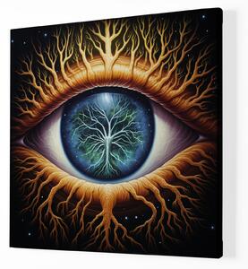 FeelHappy Obraz na plátně - Strom života oko do vesmíru Velikost obrazu: 60 x 60 cm