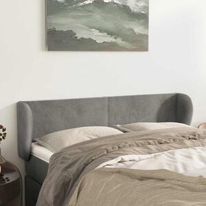 Čelo postele typu ušák světle šedé 147x23x78/88 cm samet 3116912