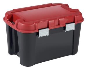 Červeno-černý plastový úložný box s víkem 59x39,5x36 cm Totem – Curver
