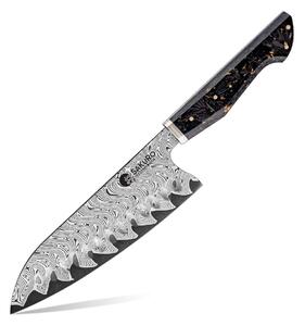 Santoku nůž z damaškové oceli AUS10 Kurogane SaKuRo 18,5 cm