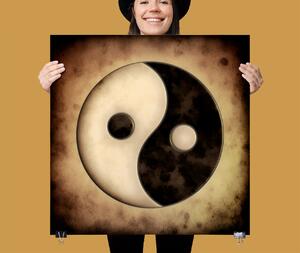 Plakát - Yin Yang vintage FeelHappy.cz Velikost plakátu: 40 x 40 cm