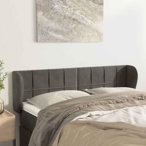 Čelo postele typu ušák tmavě šedé 147x23x78/88 cm samet 3117193