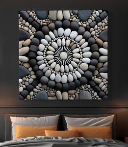 Obraz na plátně - Mandala z kamínků FeelHappy.cz Velikost obrazu: 40 x 40 cm