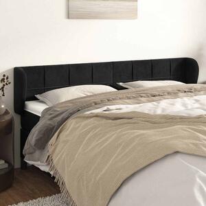 Čelo postele typu ušák černé 183x23x78/88 cm samet 3117206
