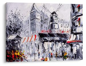 Obraz - Ulice v Paříži, olejomalba (70x50 cm)