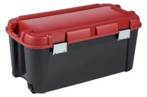 Červeno-černý plastový úložný box s víkem 79,5x39,5x37 cm Totem – Curver