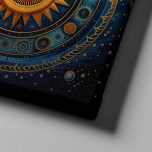 Obraz na plátně - Sluneční astrologická mandala FeelHappy.cz Velikost obrazu: 40 x 40 cm