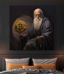Obraz na plátně - Bitcoin strážce s žezlem FeelHappy.cz Velikost obrazu: 40 x 40 cm