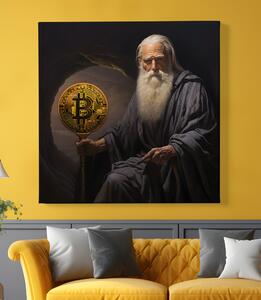 Obraz na plátně - Bitcoin strážce s žezlem FeelHappy.cz Velikost obrazu: 40 x 40 cm