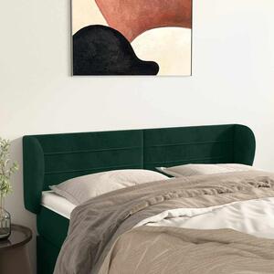 Čelo postele typu ušák tmavě zelené 147x23x78/88 cm samet 3117335