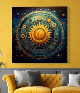 Obraz na plátně - Sluneční astrologická mandala FeelHappy.cz Velikost obrazu: 40 x 40 cm