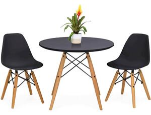 4 ks moderních jídelních židlí se stolem, více barev - černá
