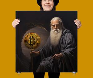Plakát - Bitcoin strážce s žezlem FeelHappy.cz Velikost plakátu: 40 x 40 cm