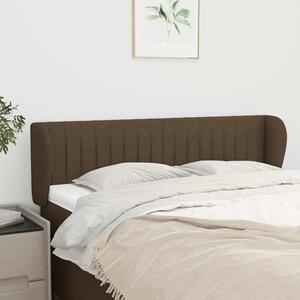 Čelo postele typu ušák tmavě hnědé 147x23x78/88 cm textil 3117383