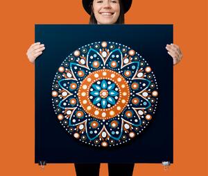 FeelHappy Plakát - Mandala bílé tečky folklor Velikost plakátu: 40 x 40 cm