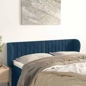 Čelo postele typu ušák tmavě modré 147x23x78/88 cm samet 3117434