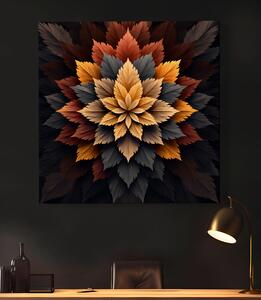 Obraz na plátně - Mandala hnědé listy FeelHappy.cz Velikost obrazu: 60 x 60 cm