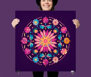 Plakát - Mandala květinové ornamenty FeelHappy.cz Velikost plakátu: 40 x 40 cm