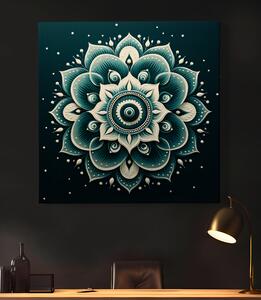 Obraz na plátně - Smaragdová mandala FeelHappy.cz Velikost obrazu: 40 x 40 cm
