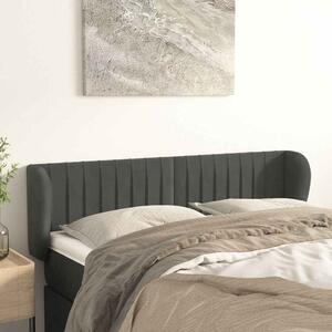 Čelo postele typu ušák tmavě šedé 147x23x78/88 cm samet 3117431
