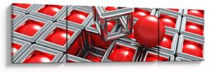 Obraz - 3D metalická abstrakce (170x50 cm)