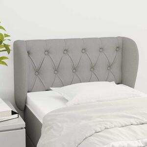 Čelo postele typu ušák světle šedé 83x23x78/88 cm textil 3117454
