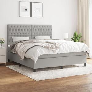 Box spring postel s matrací světle šedá 180 x 200 cm textil 3142033