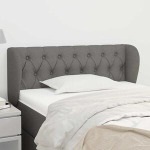 Čelo postele typu ušák tmavě šedé 103x23x78/88 cm textil 3117471