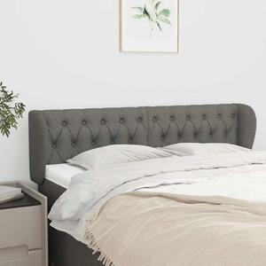 Čelo postele typu ušák tmavě šedé 147x23x78/88 cm textil 3117479