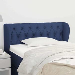 Čelo postele typu ušák modré 103x23x78/88 cm textil 3117476