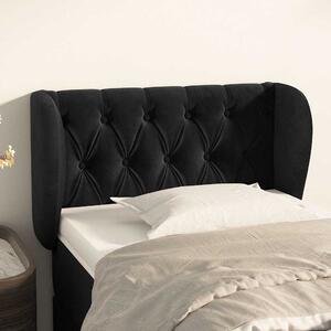 Čelo postele typu ušák černé 83x23x78/88 cm samet 3117512