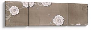 Obraz - Drapérie s květy (170x50 cm)