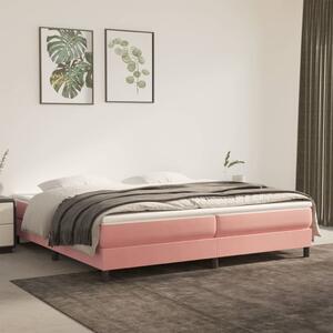 Box spring postel růžová 200 x 200 cm samet