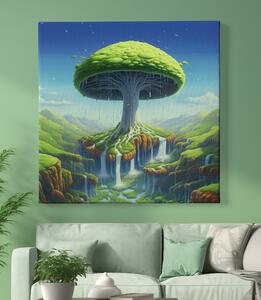 Obraz na plátně - Strom života velká houba FeelHappy.cz Velikost obrazu: 40 x 40 cm