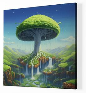 Obraz na plátně - Strom života velká houba FeelHappy.cz Velikost obrazu: 80 x 80 cm