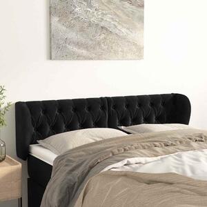 Čelo postele typu ušák černé 147x23x78/88 cm samet 3117530
