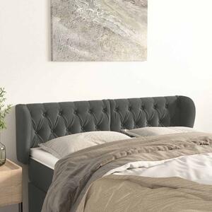 Čelo postele typu ušák tmavě šedé 147x23x78/88 cm samet 3117529
