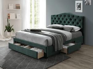 Manželská postel 160 cm Kelpea (s roštem) (smaragdová). 1021285