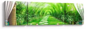 Obraz - Výhled na tropickou zahradu (170x50 cm)
