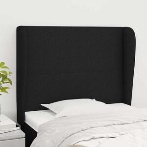 Čelo postele typu ušák černé 83 x 23 x 118/128 cm textil 3117652